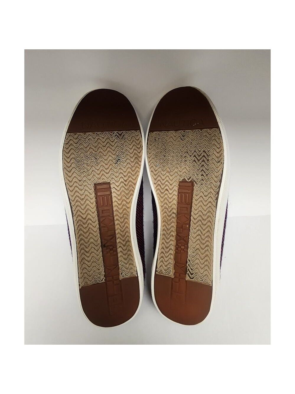 Nautica Womens Navy Blue Red Nautical Knit Slip On Sailing Boat Shoes Size US 8 - Picture 9 of 9